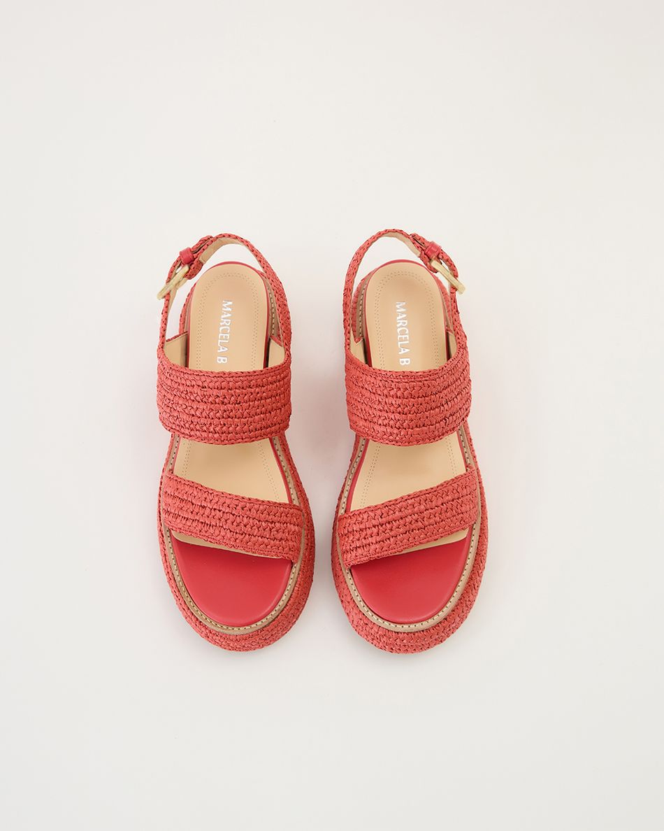 Flatform Julia Crochê Vermelho