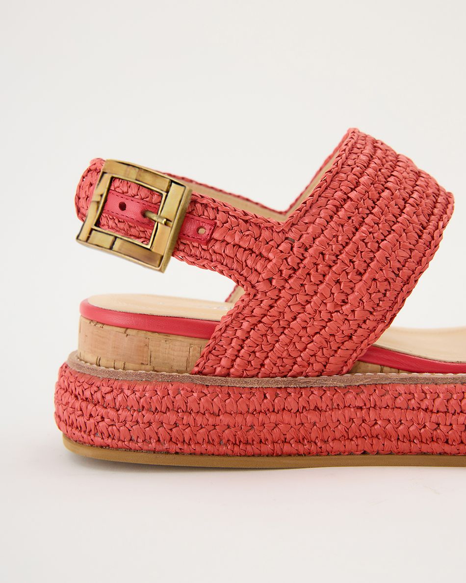 Flatform Julia Crochê Vermelho