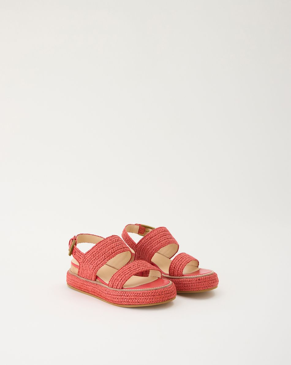 Flatform Julia Crochê Vermelho