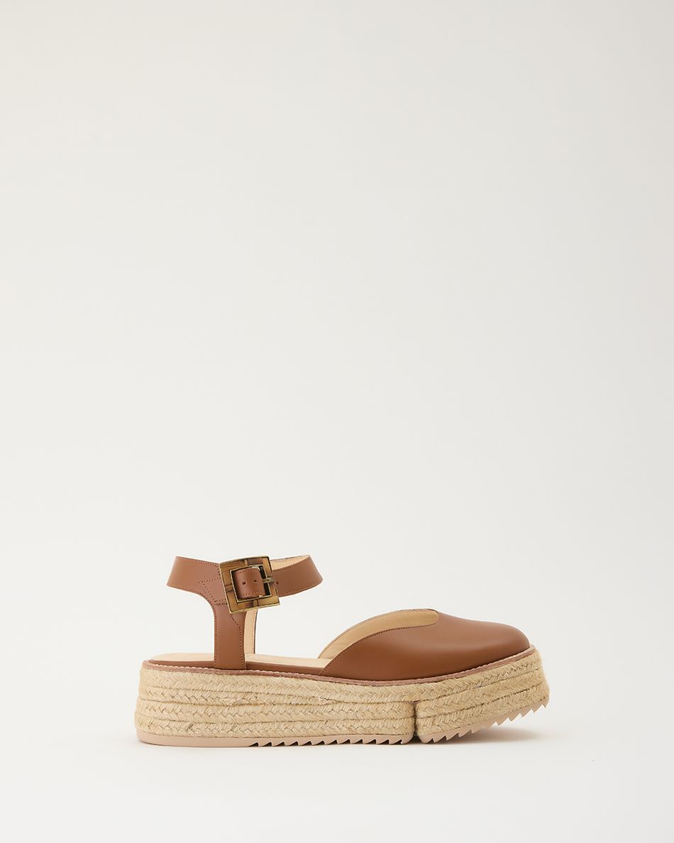 Flatform Mary Jane Cognac