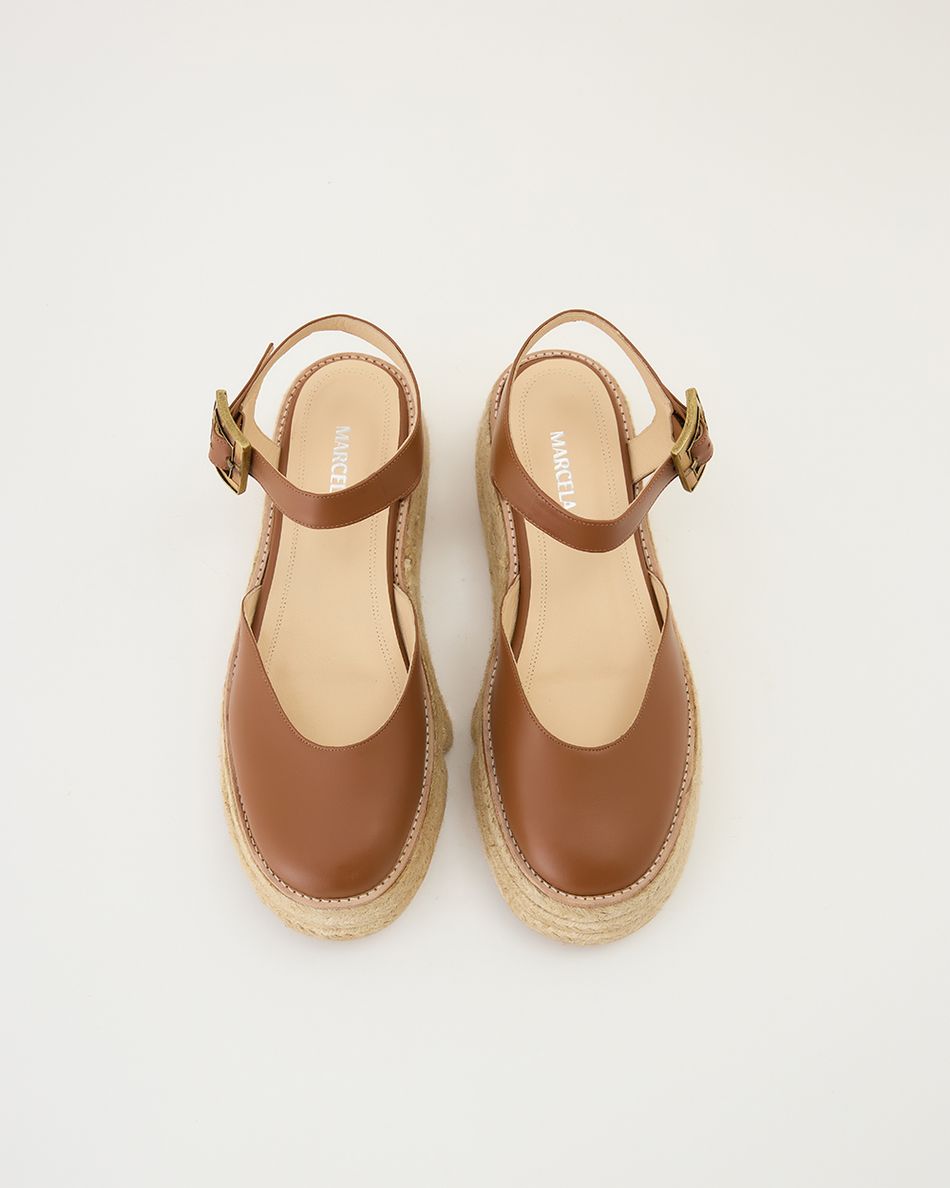 Flatform Mary Jane Cognac