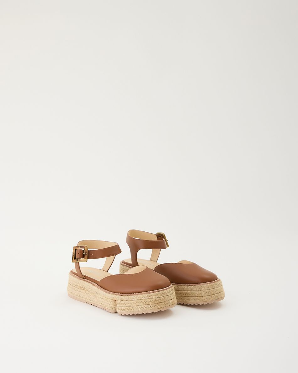 Flatform Mary Jane Cognac
