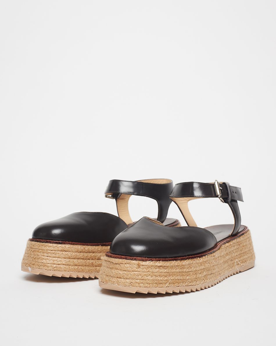 Flatform Mary Jane Couro Café