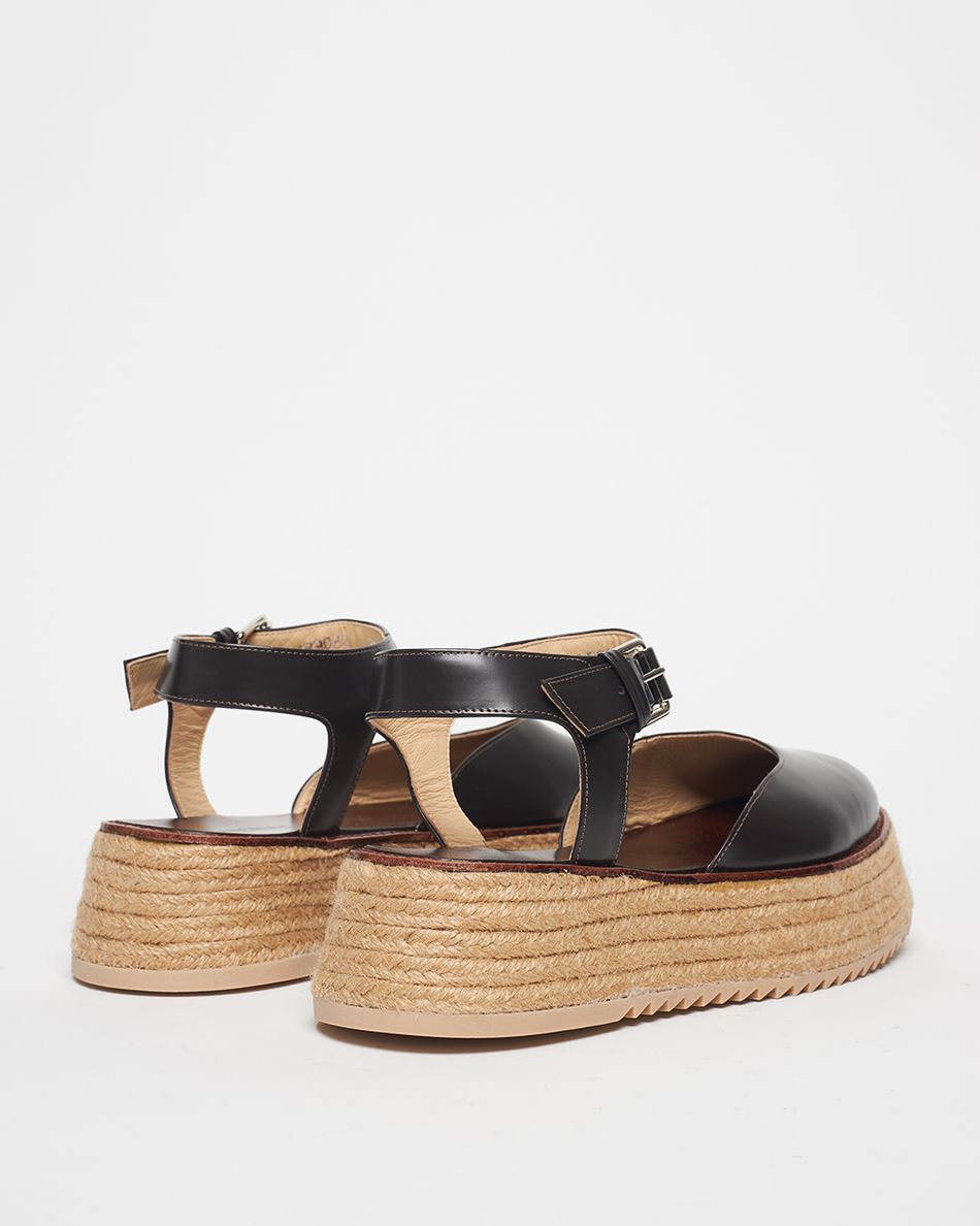 Flatform Mary Jane Couro Café