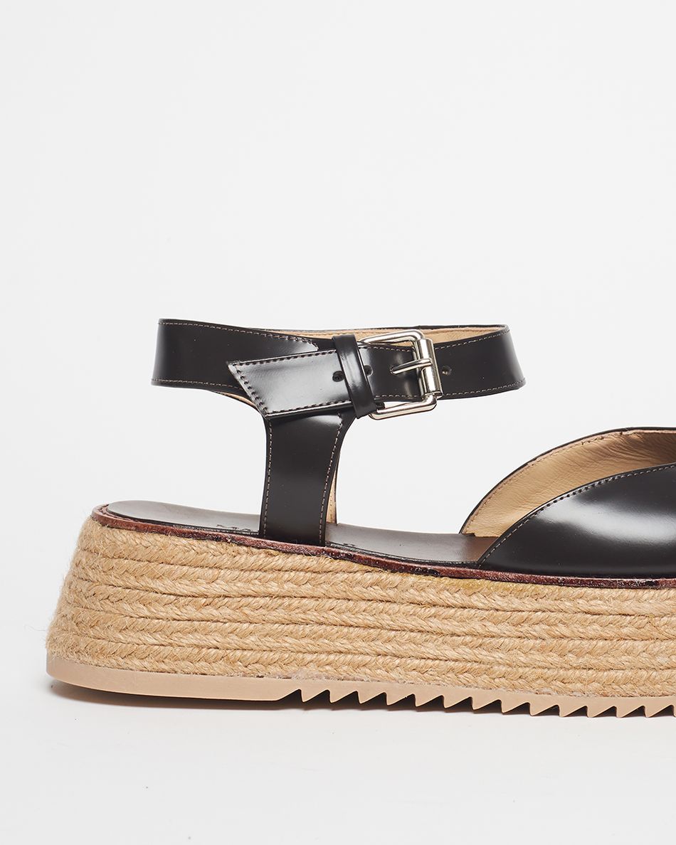 Flatform Mary Jane Couro Café