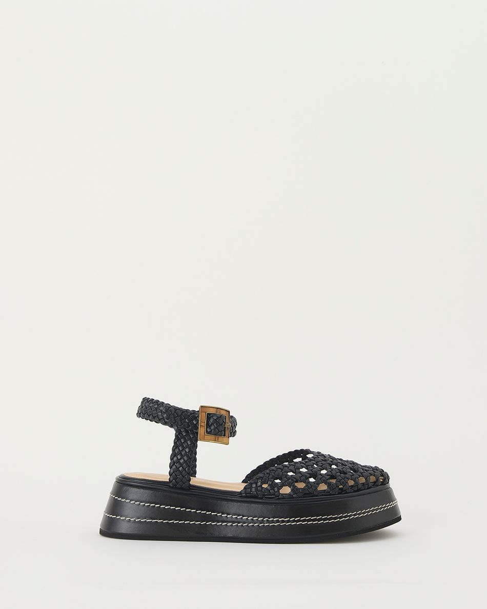 Flatform Mary Jane Tresse Preto