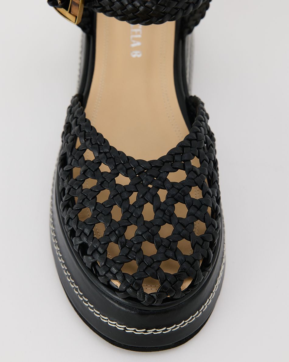 Flatform Mary Jane Tresse Preto