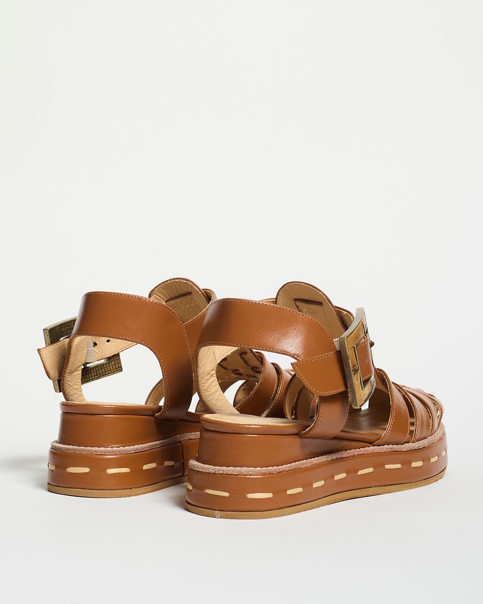 Flatform Melissa Bamboo Cognac