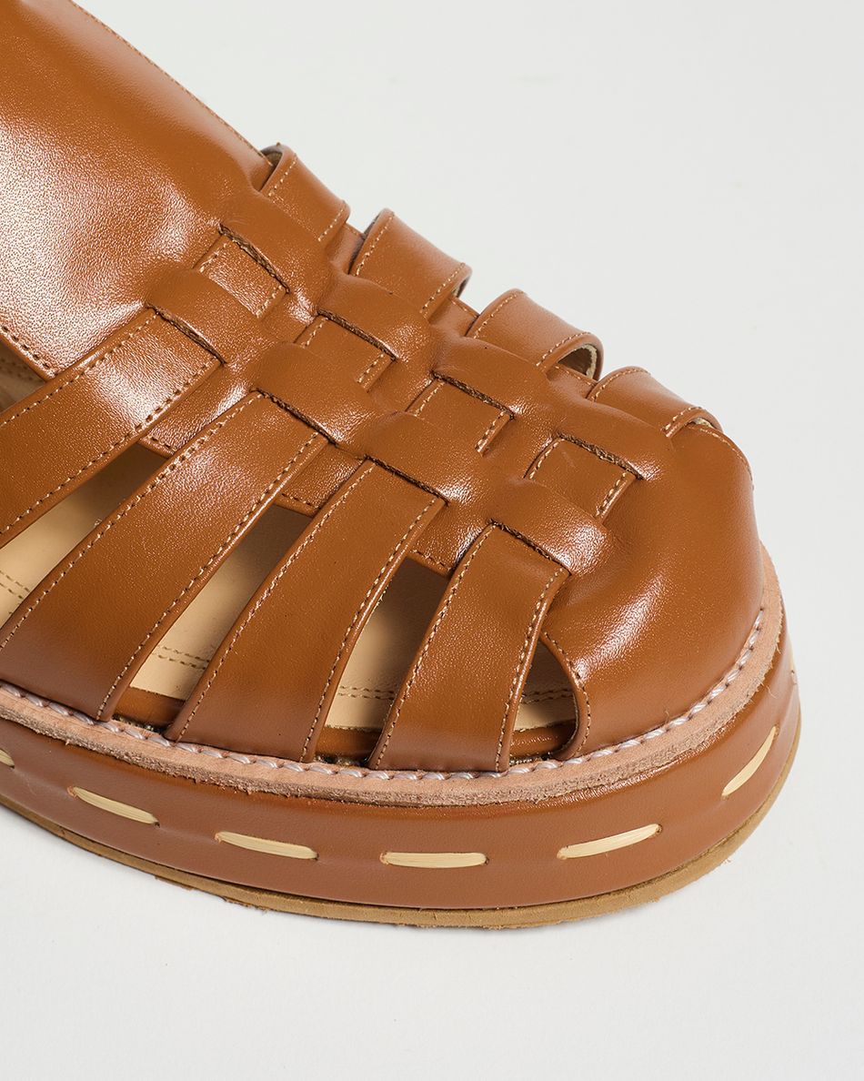 Flatform Melissa Bamboo Cognac
