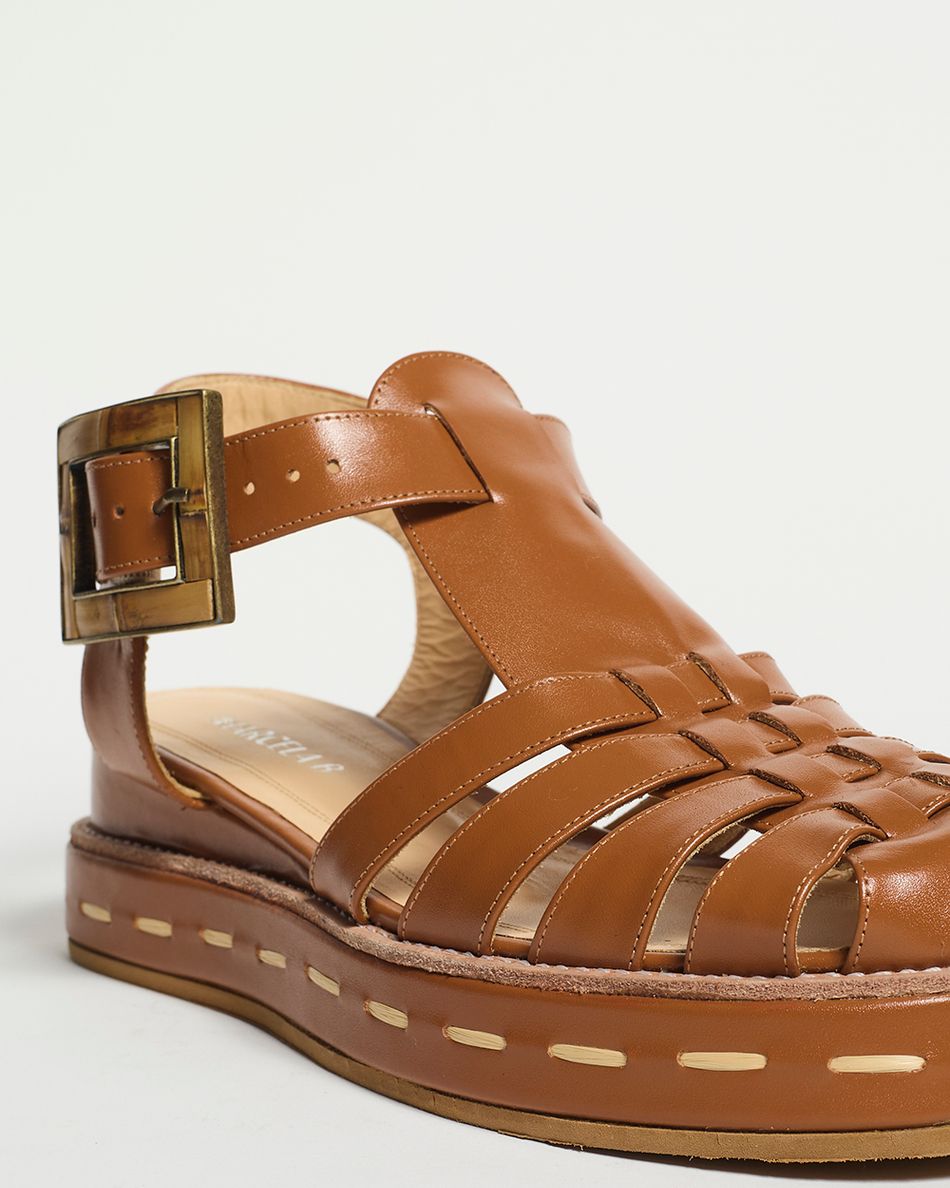 Flatform Melissa Bamboo Cognac