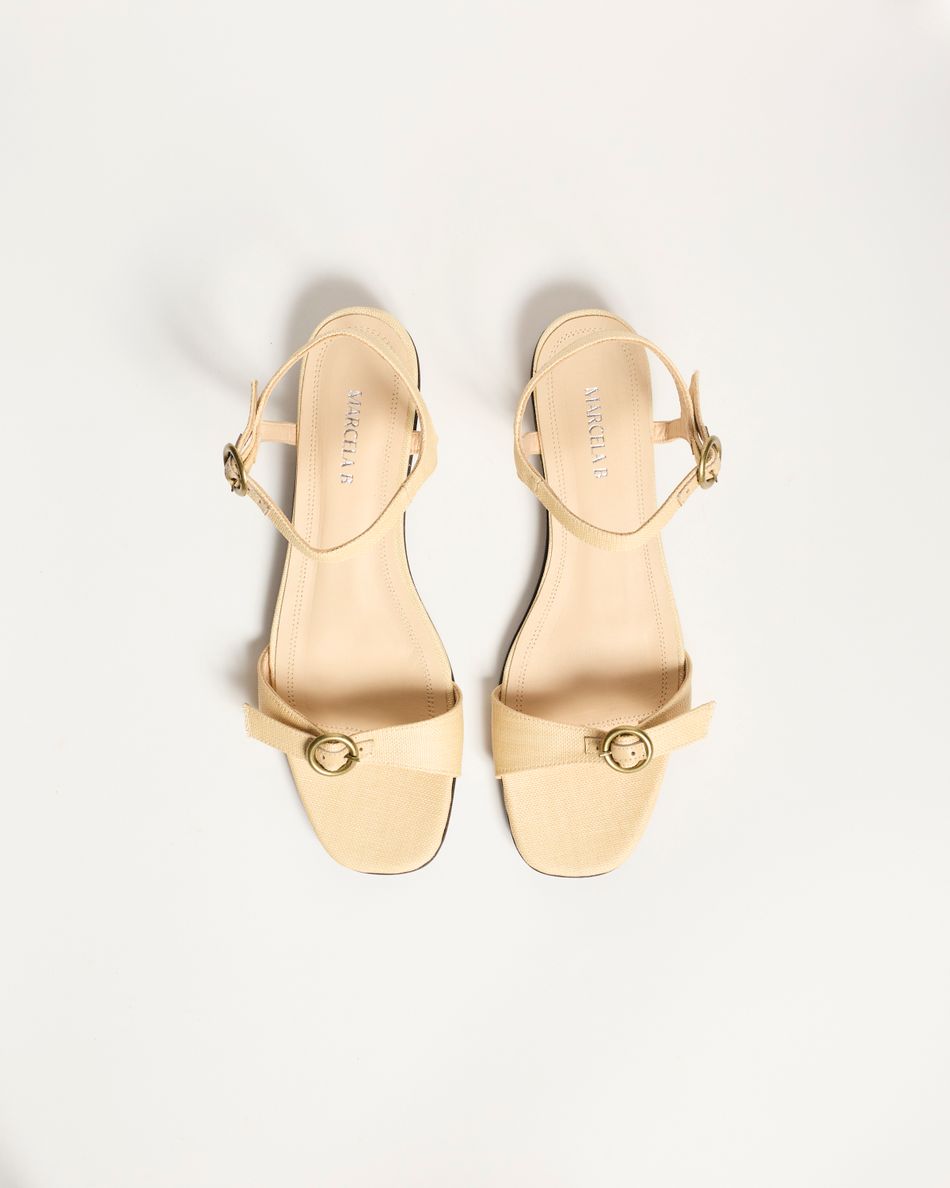 Flat Vivi Palha Bege