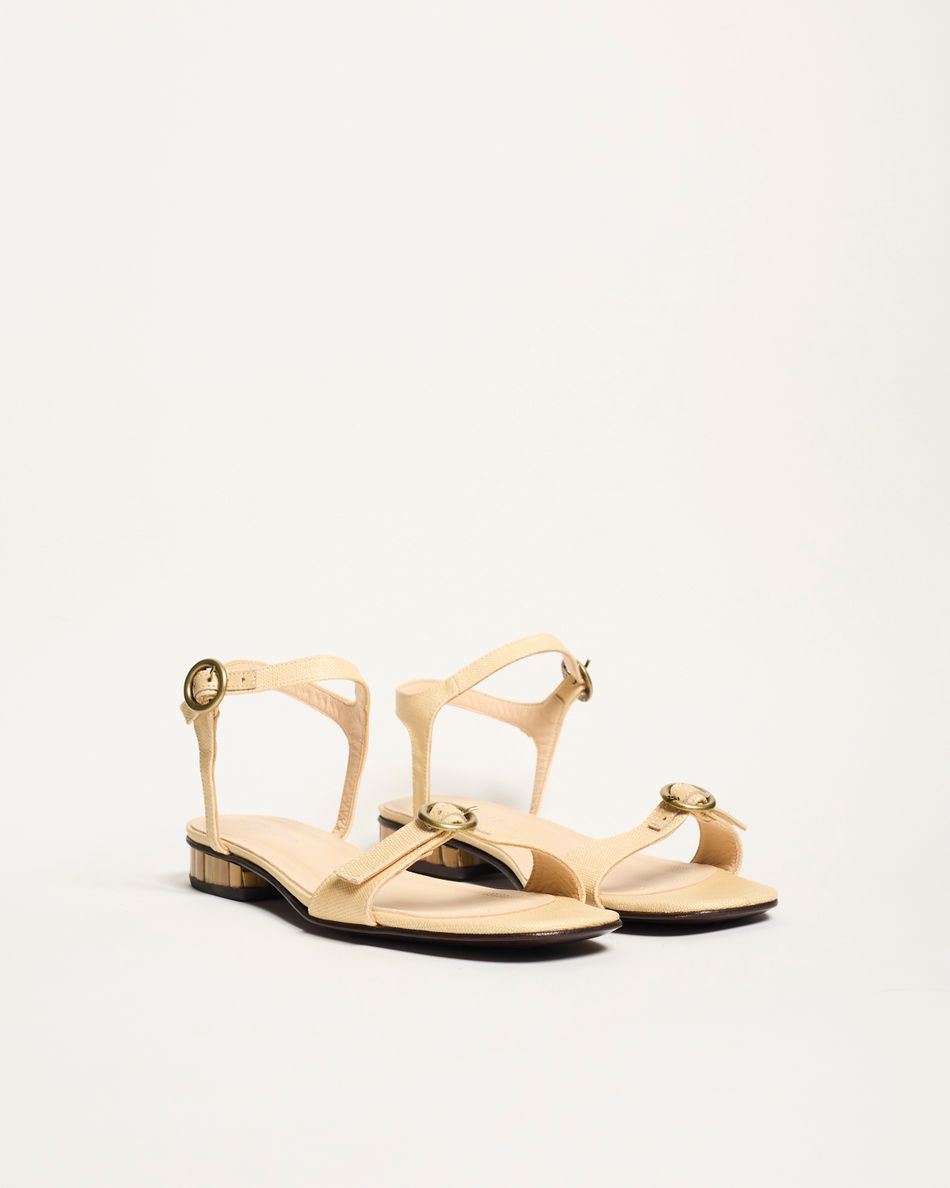 Flat Vivi Palha Bege