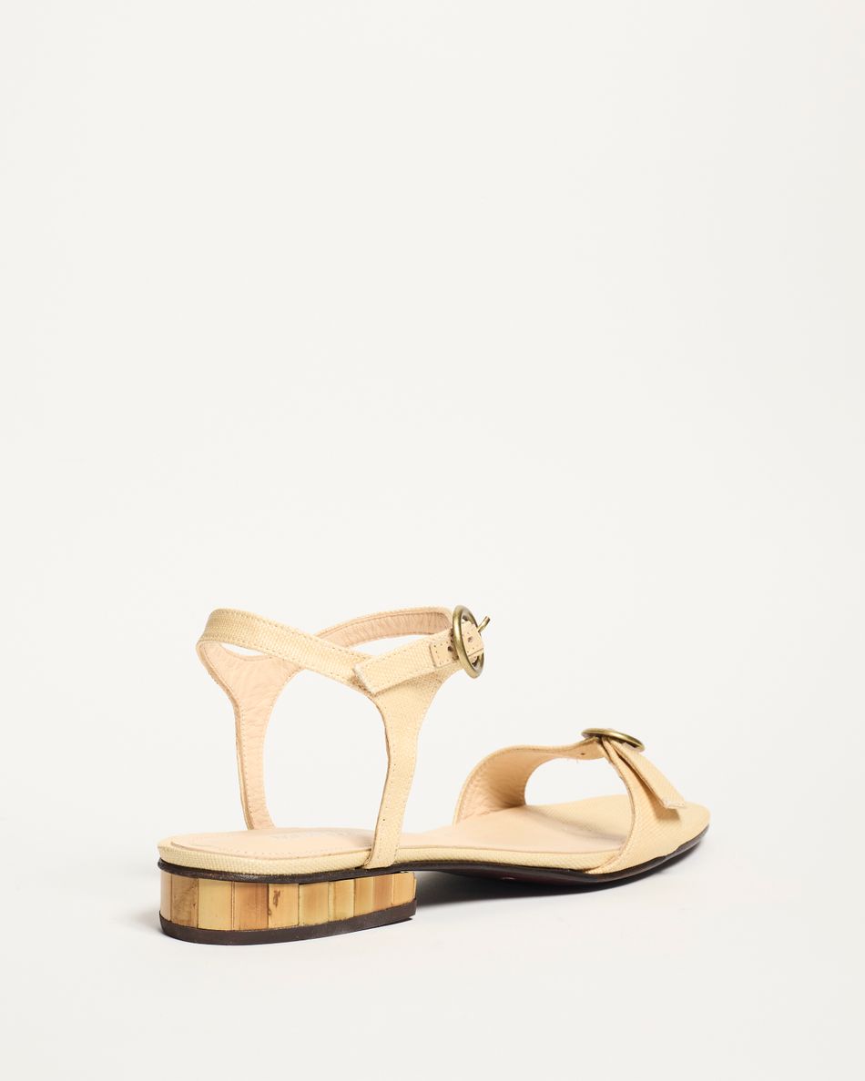 Flat Vivi Palha Bege