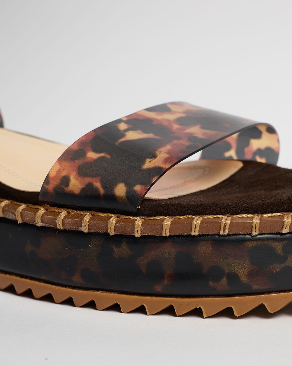 Flatform Bianca Vinil Tartaruga