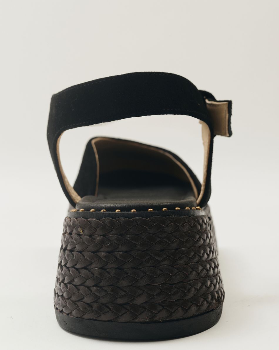 Flatform Mary Jane Camurça Preta