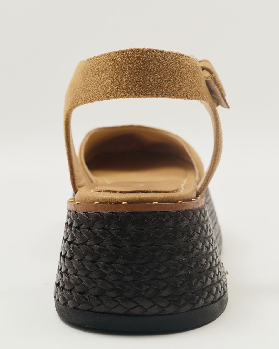 Flatform Mary Jane Camurça Areia