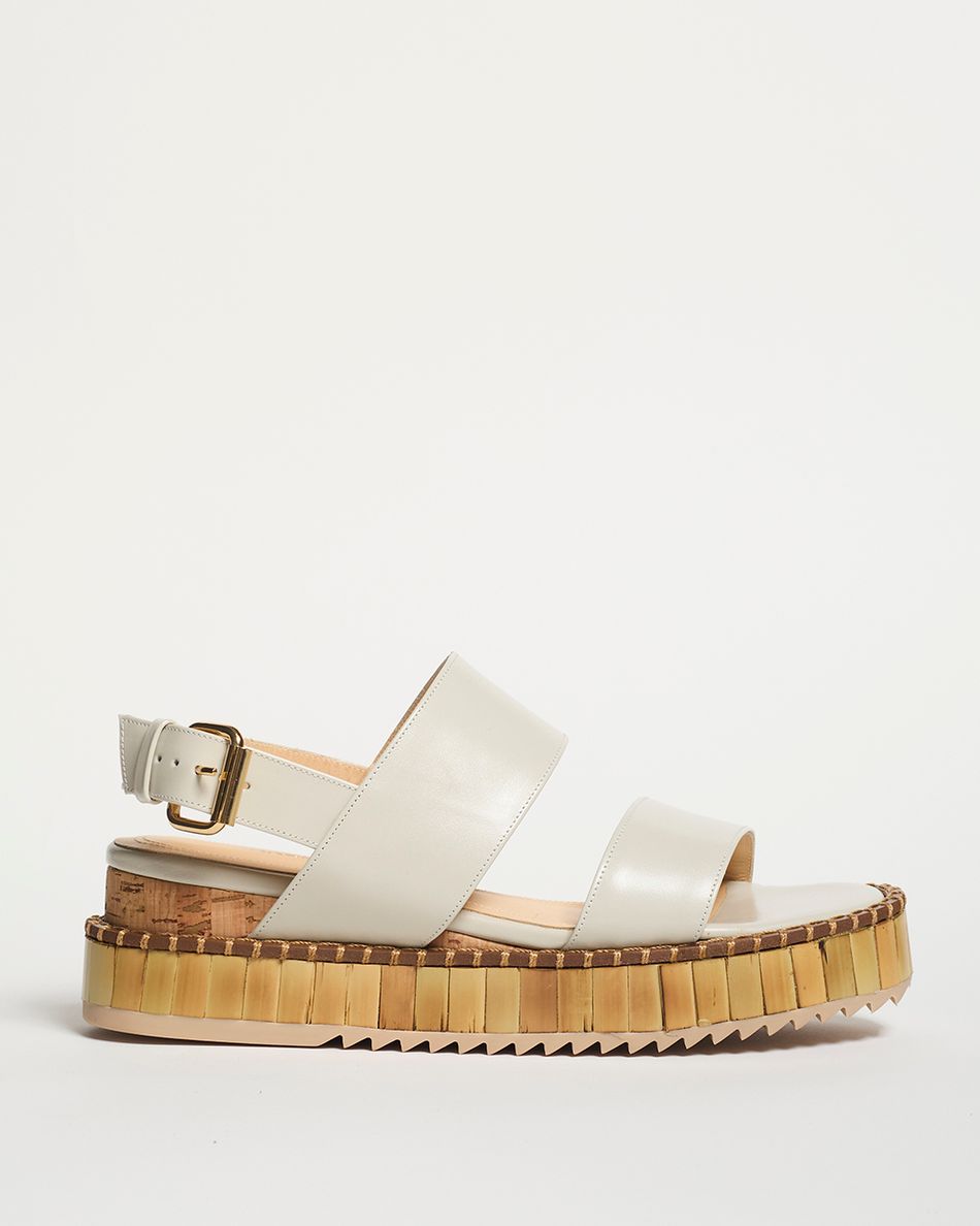 Flatform Julia Couro Off White 