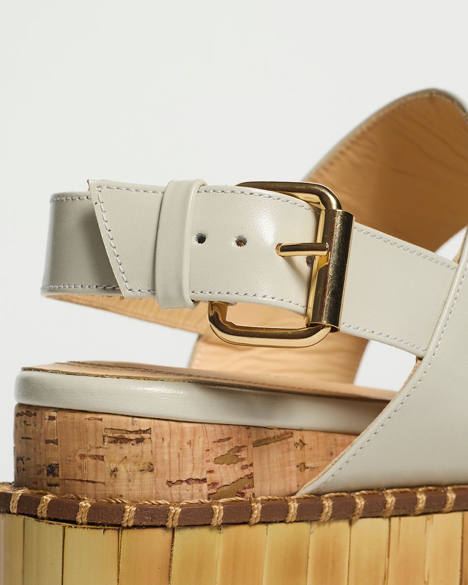Flatform Julia Couro Off White 
