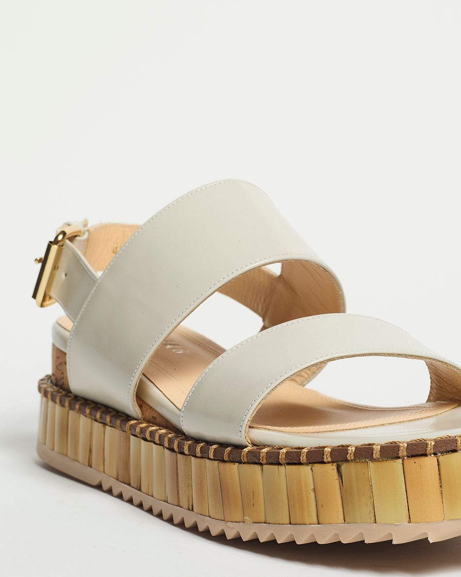 Flatform Julia Couro Off White 