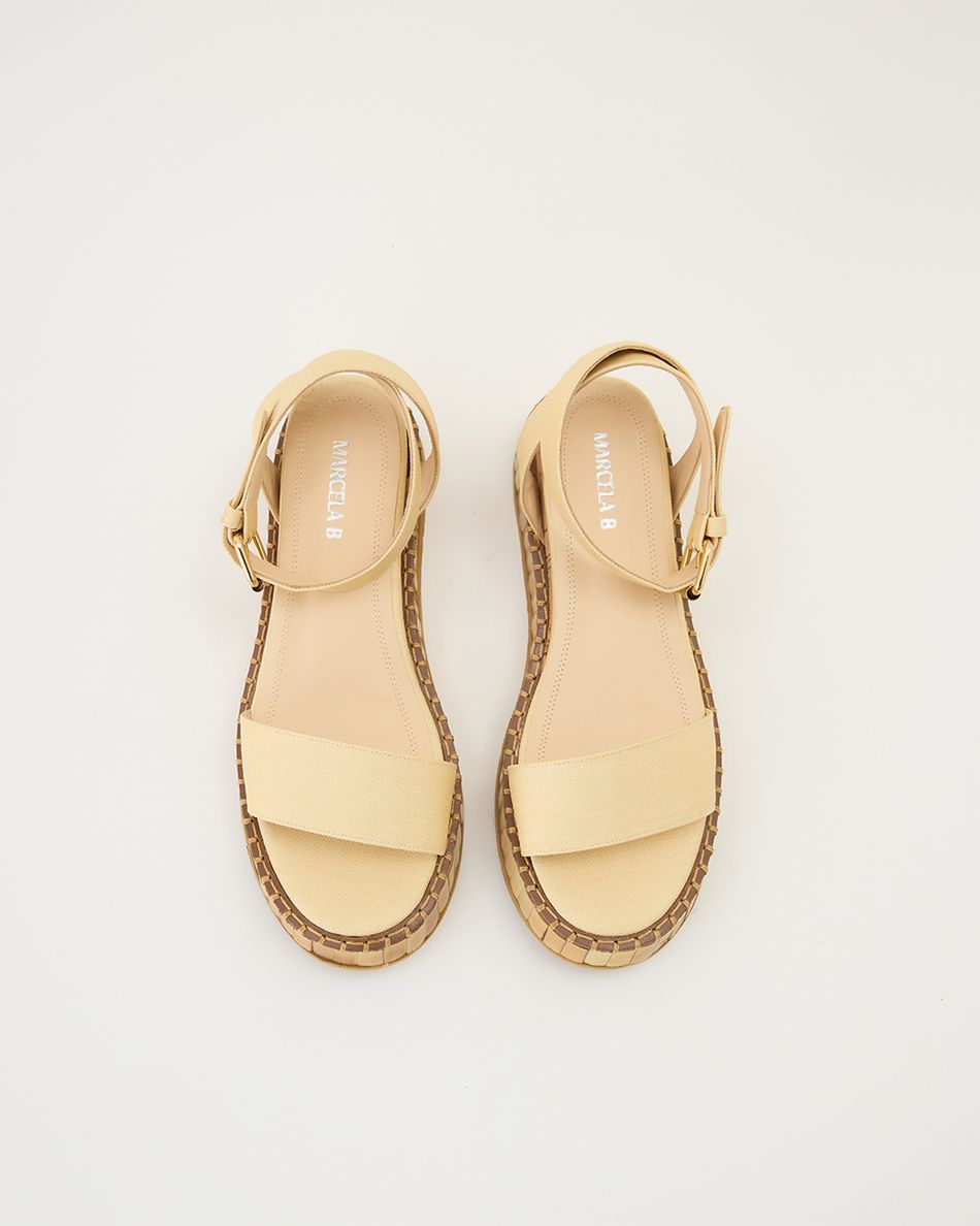 Flatform Bianca Bamboo Palha Bege