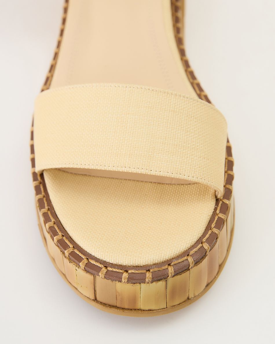 Flatform Bianca Bamboo Palha Bege