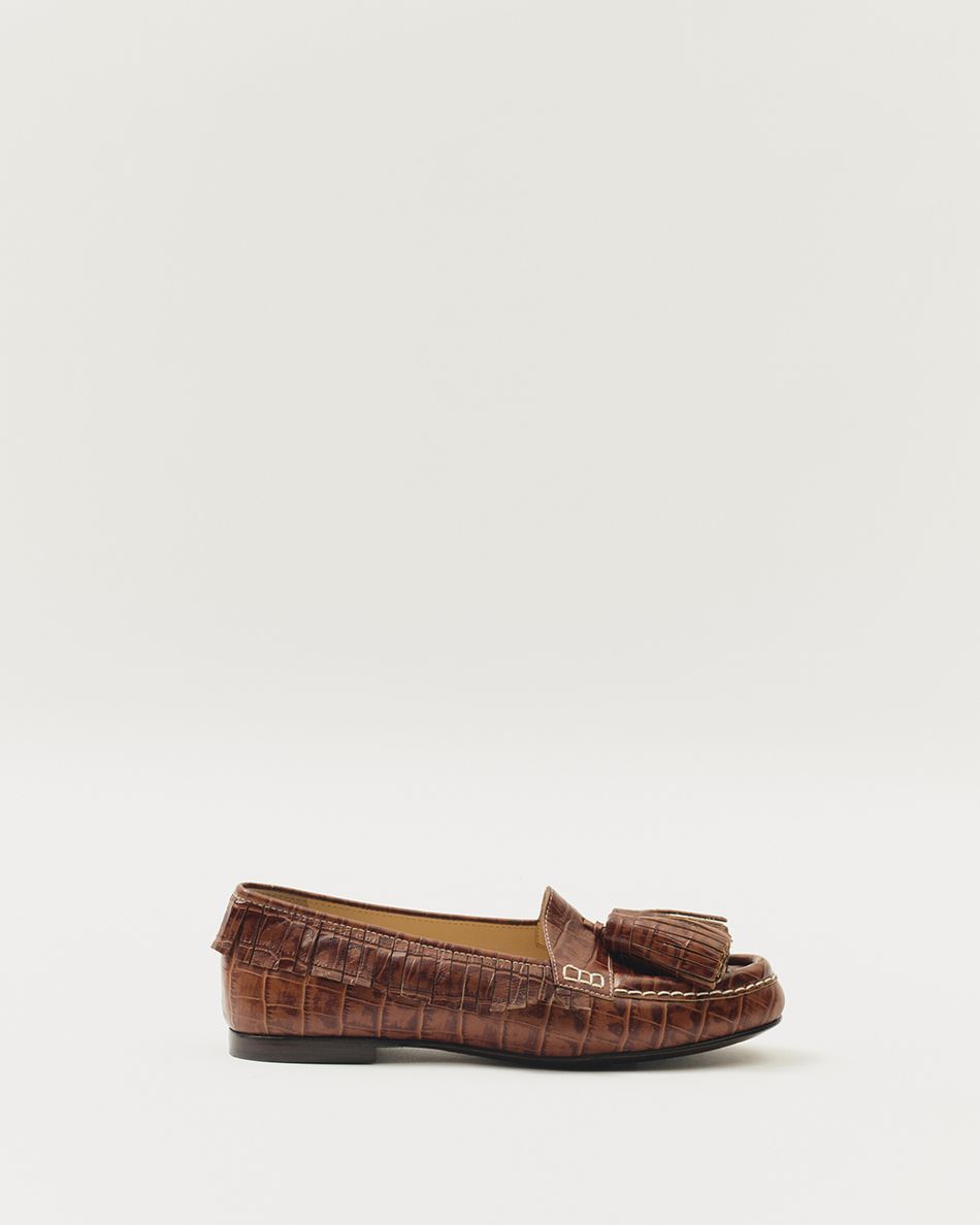 Mocassim Esther Croco Café