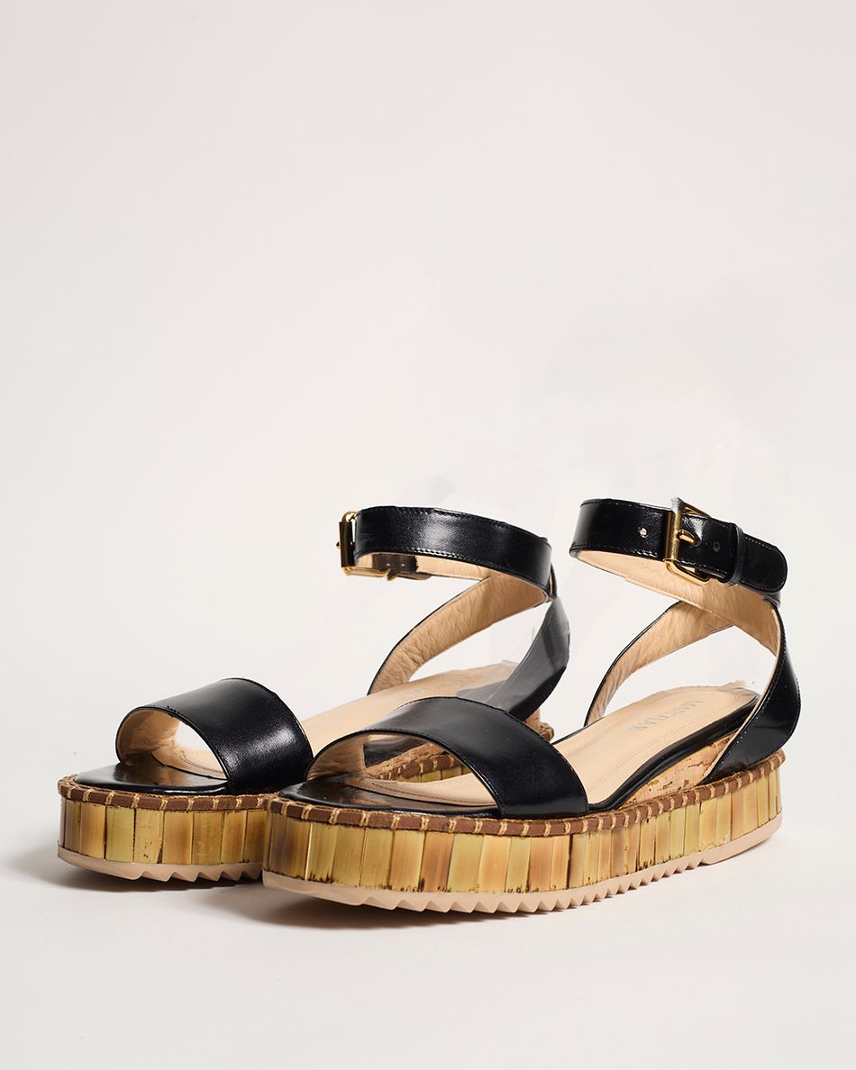 Flatform Bianca Bamboo Preta 