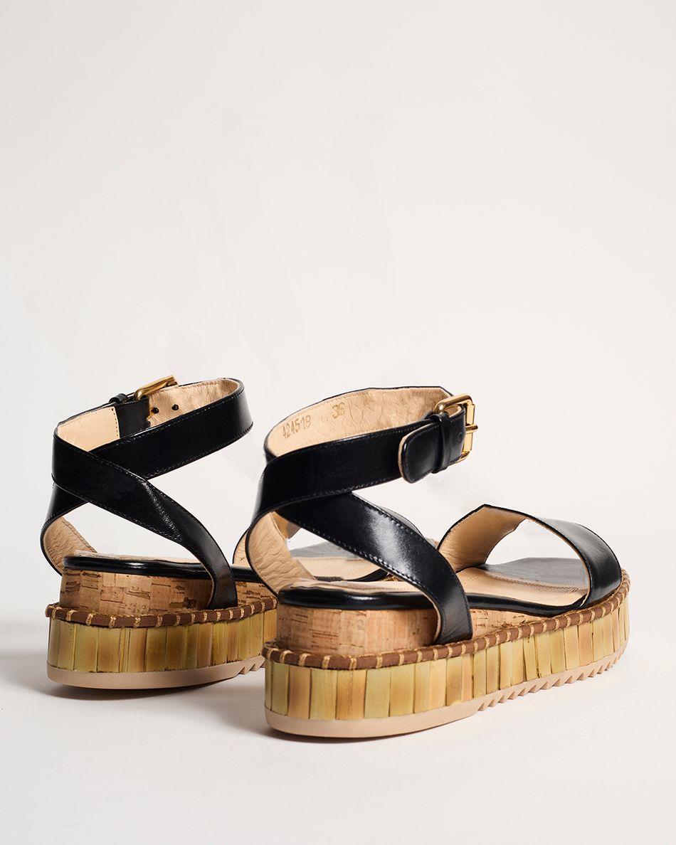 Flatform Bianca Bamboo Preta 