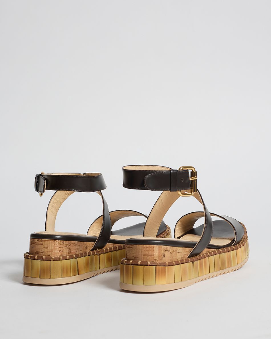 Flatform Bianca Couro Café