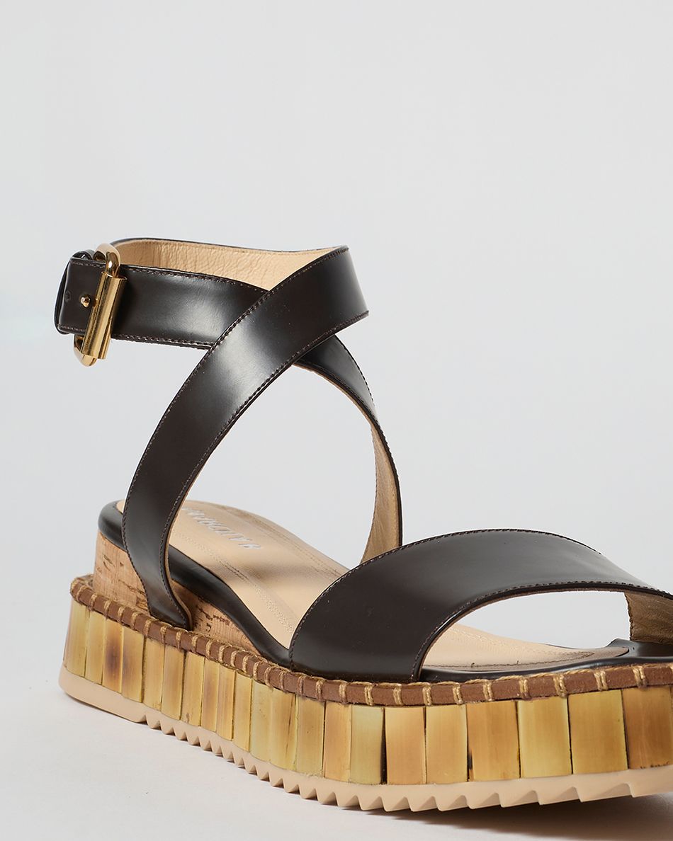 Flatform Bianca Couro Café