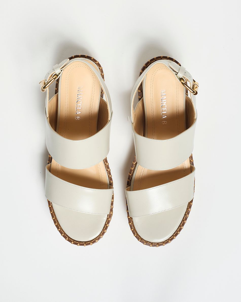 Flatform Julia Couro Off White 
