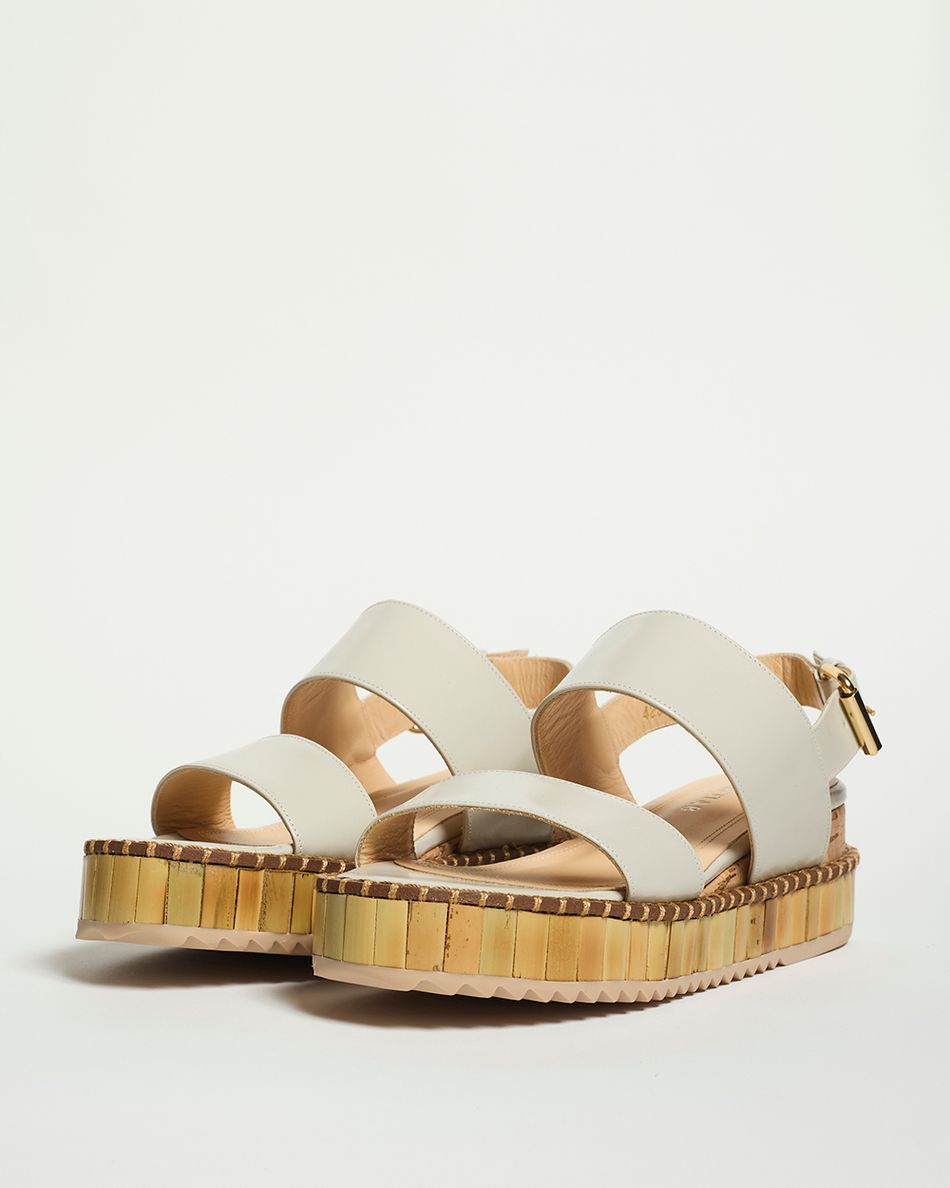 Flatform Julia Couro Off White 
