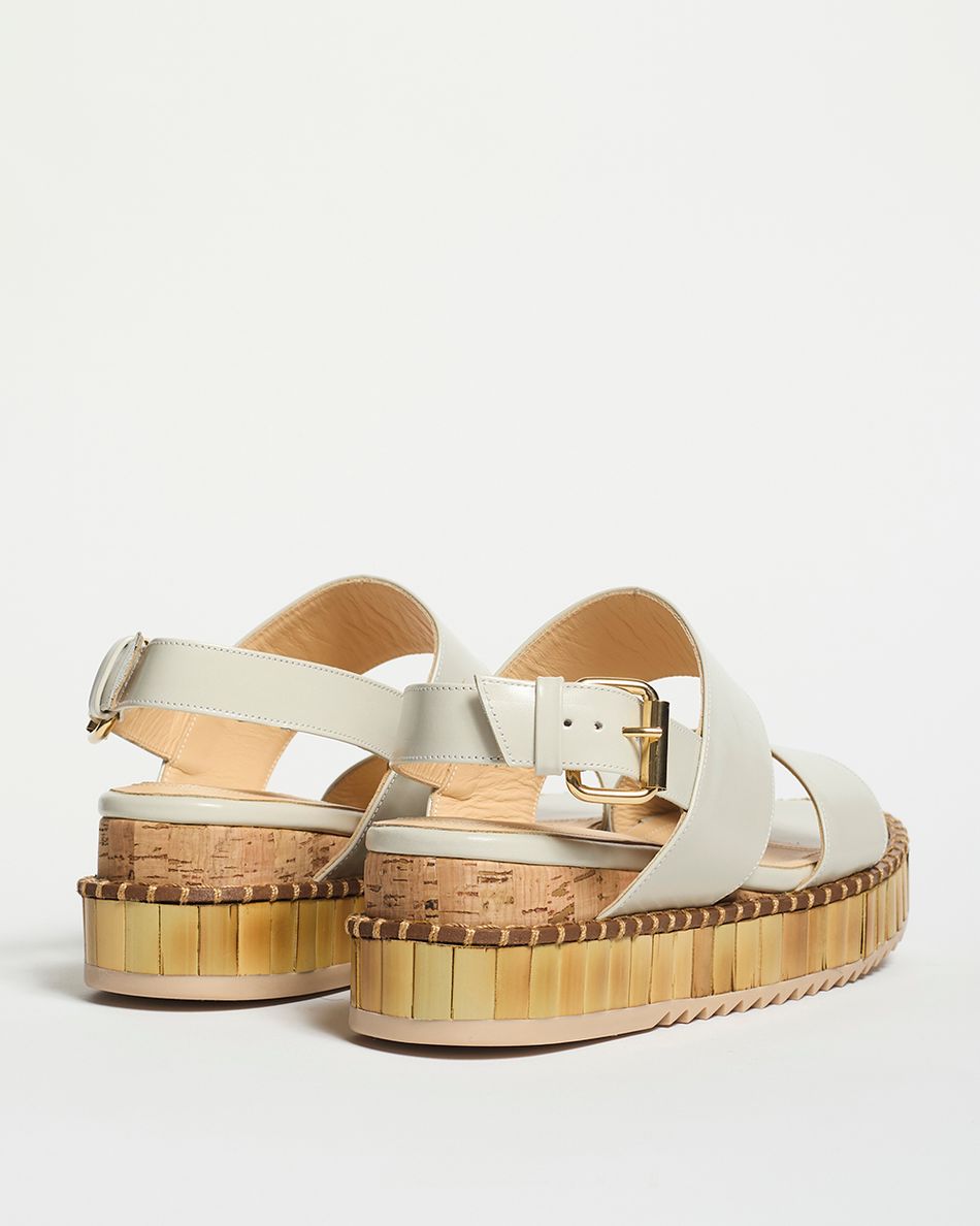 Flatform Julia Couro Off White 