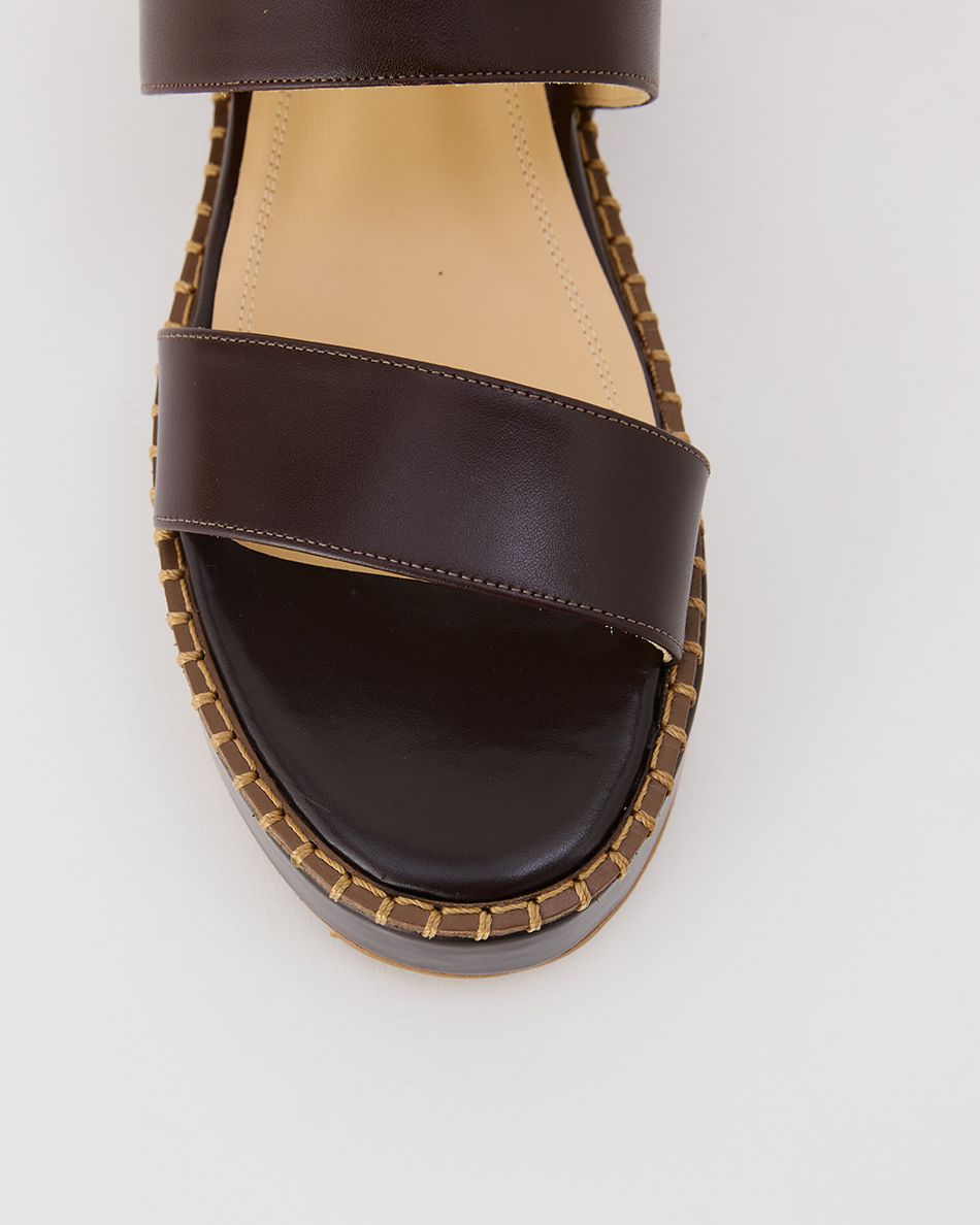 Flatform Julia Couro Pinhão