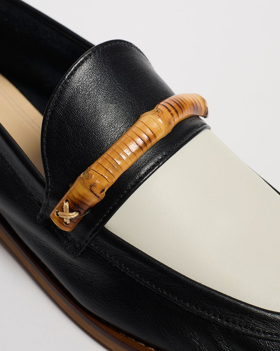 Mocassim Olivia Preto e Branco