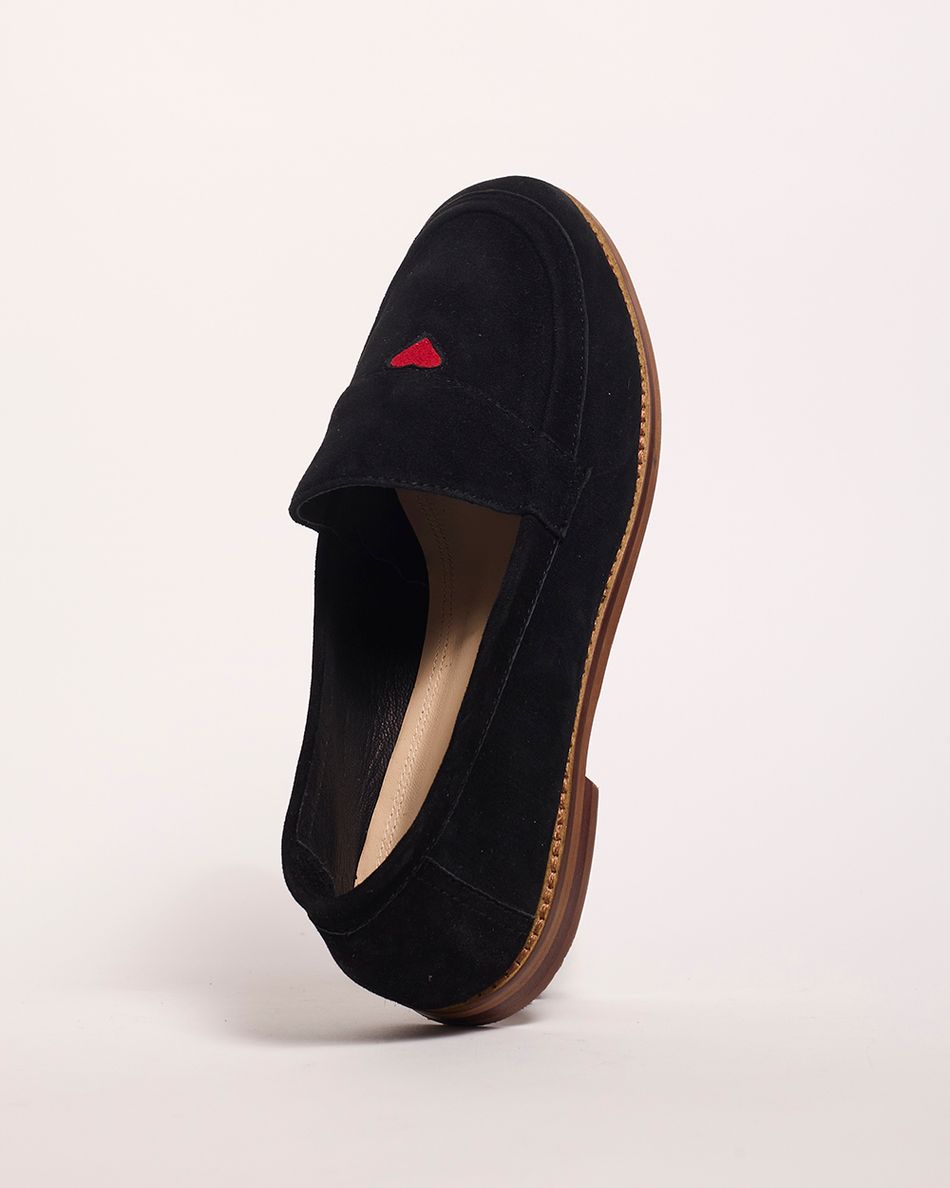Mocassim Olivia Preto Heart