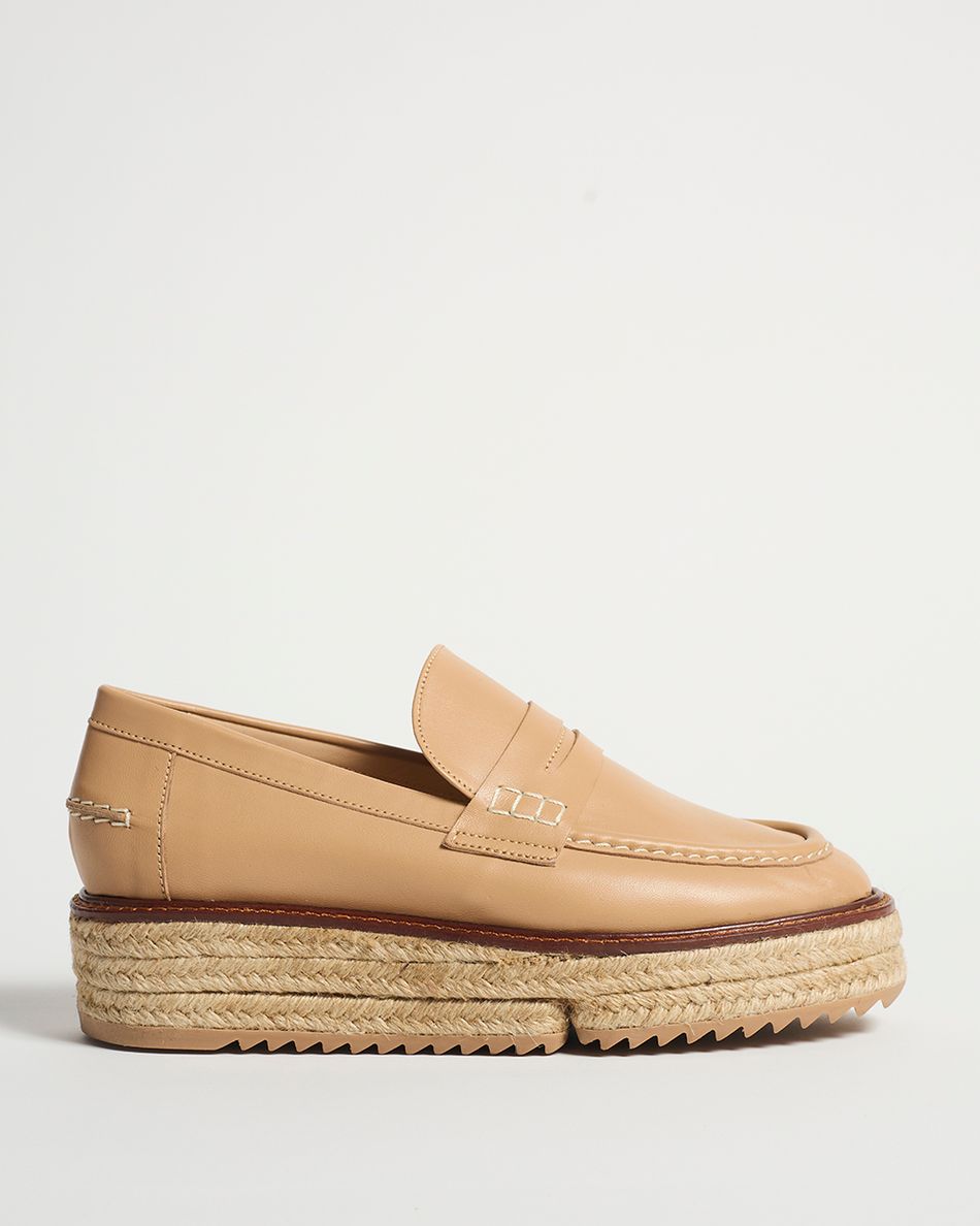 Mocassim Teca Couro Bege