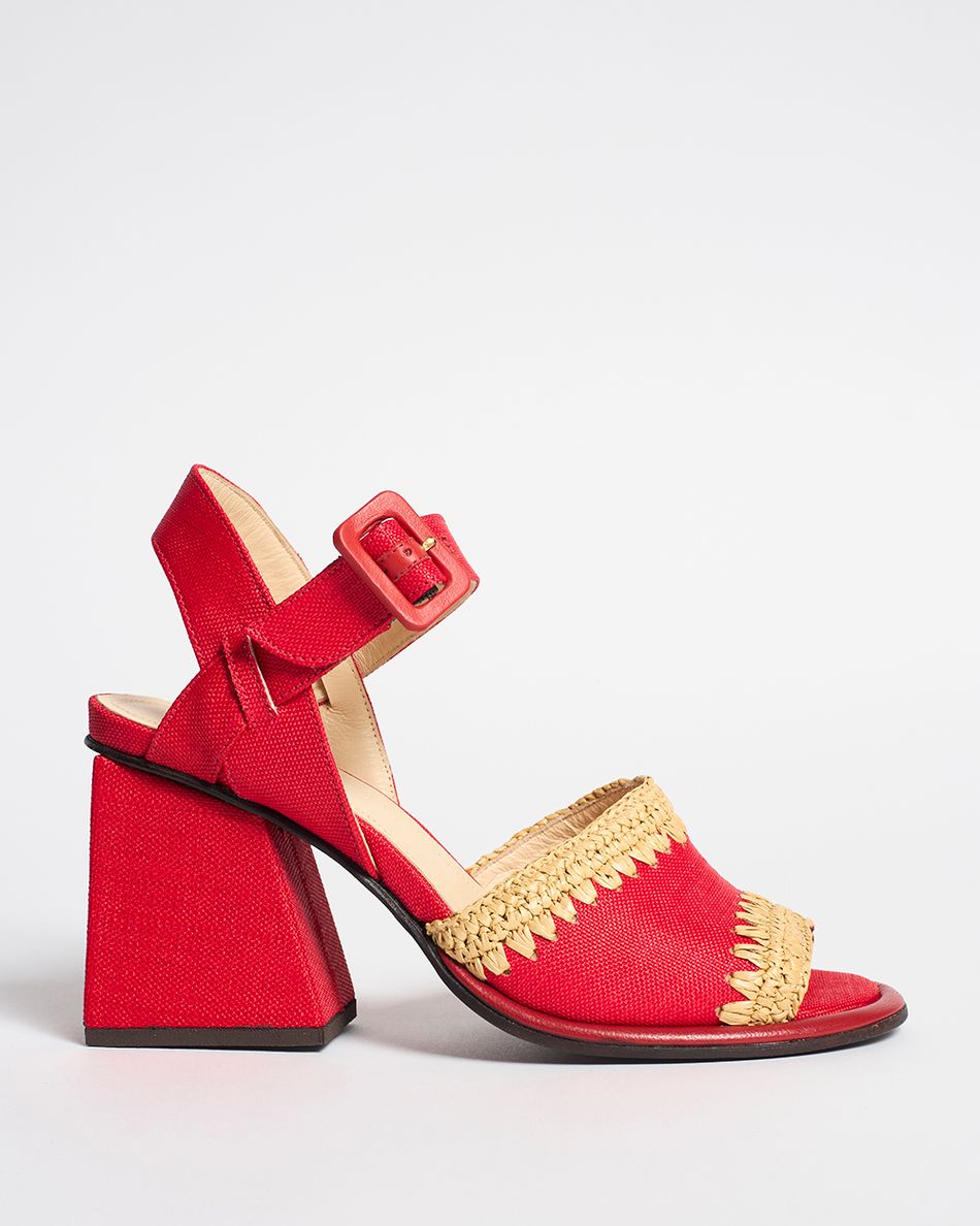 Sandália Gaia Palha Vermelho