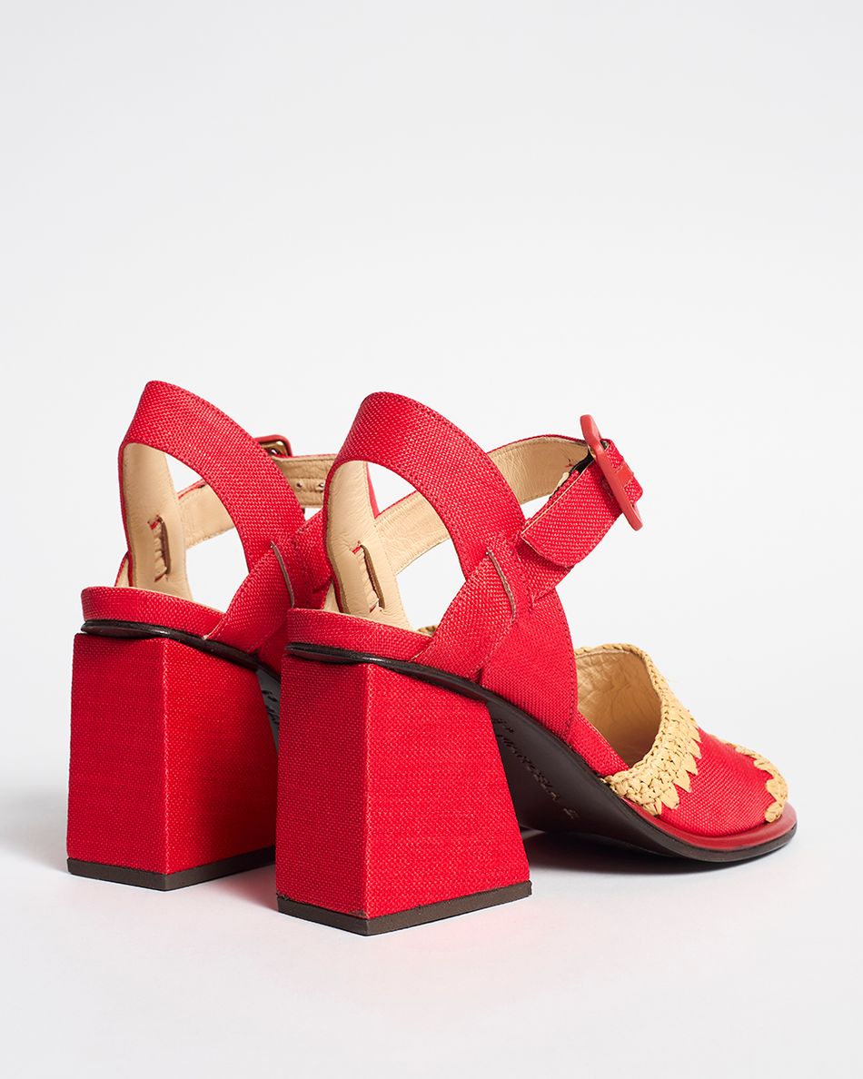 Sandália Gaia Palha Vermelho