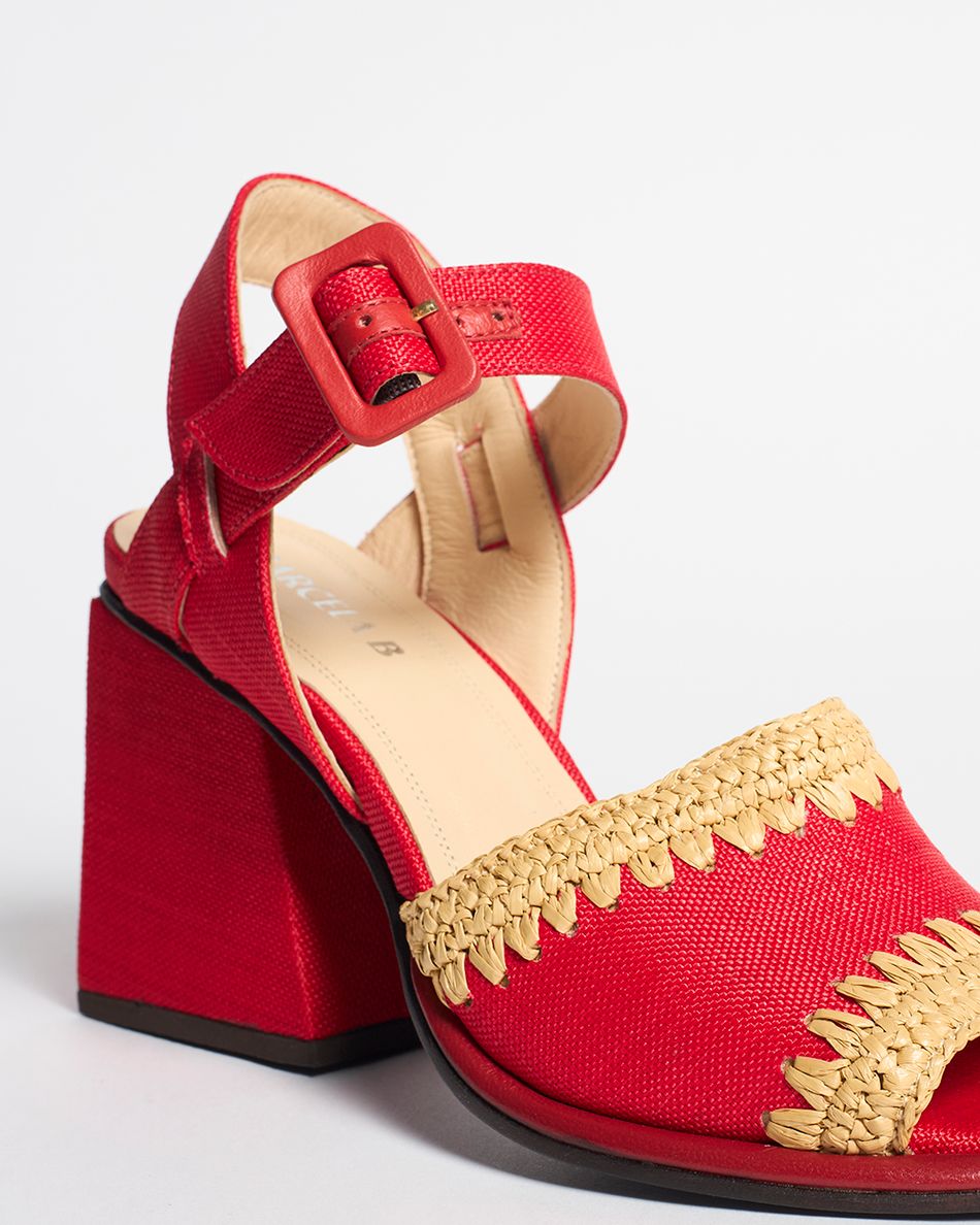 Sandália Gaia Palha Vermelho