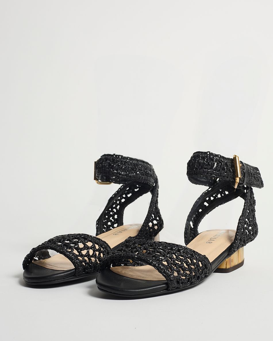 Sandália Rasteira Francis Crochê Preto