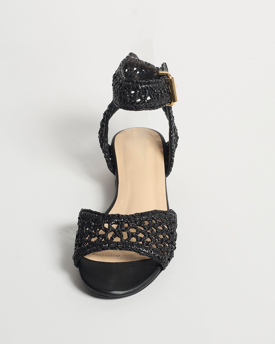 Sandália Rasteira Francis Crochê Preto