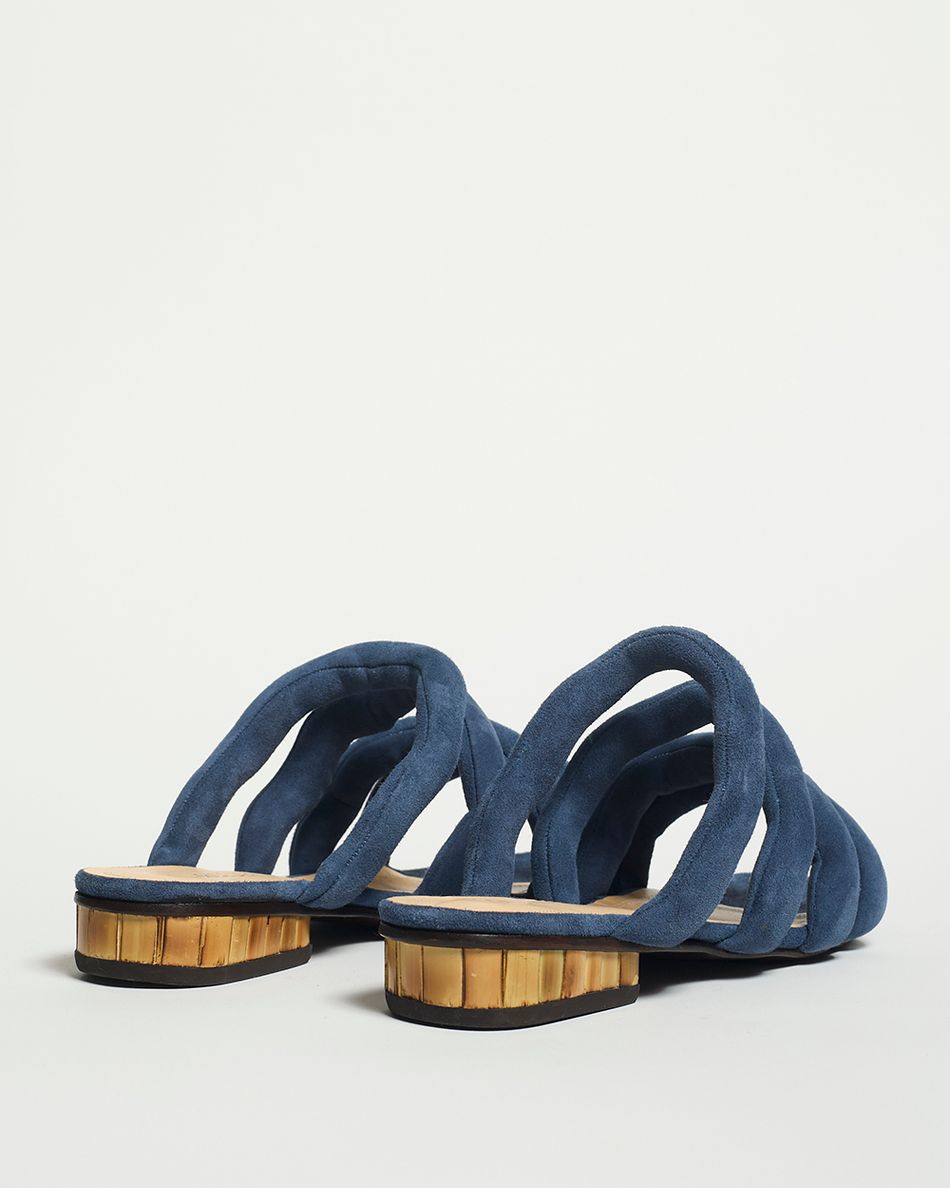 Sandália Rasteira Chloe Camurça Jeans