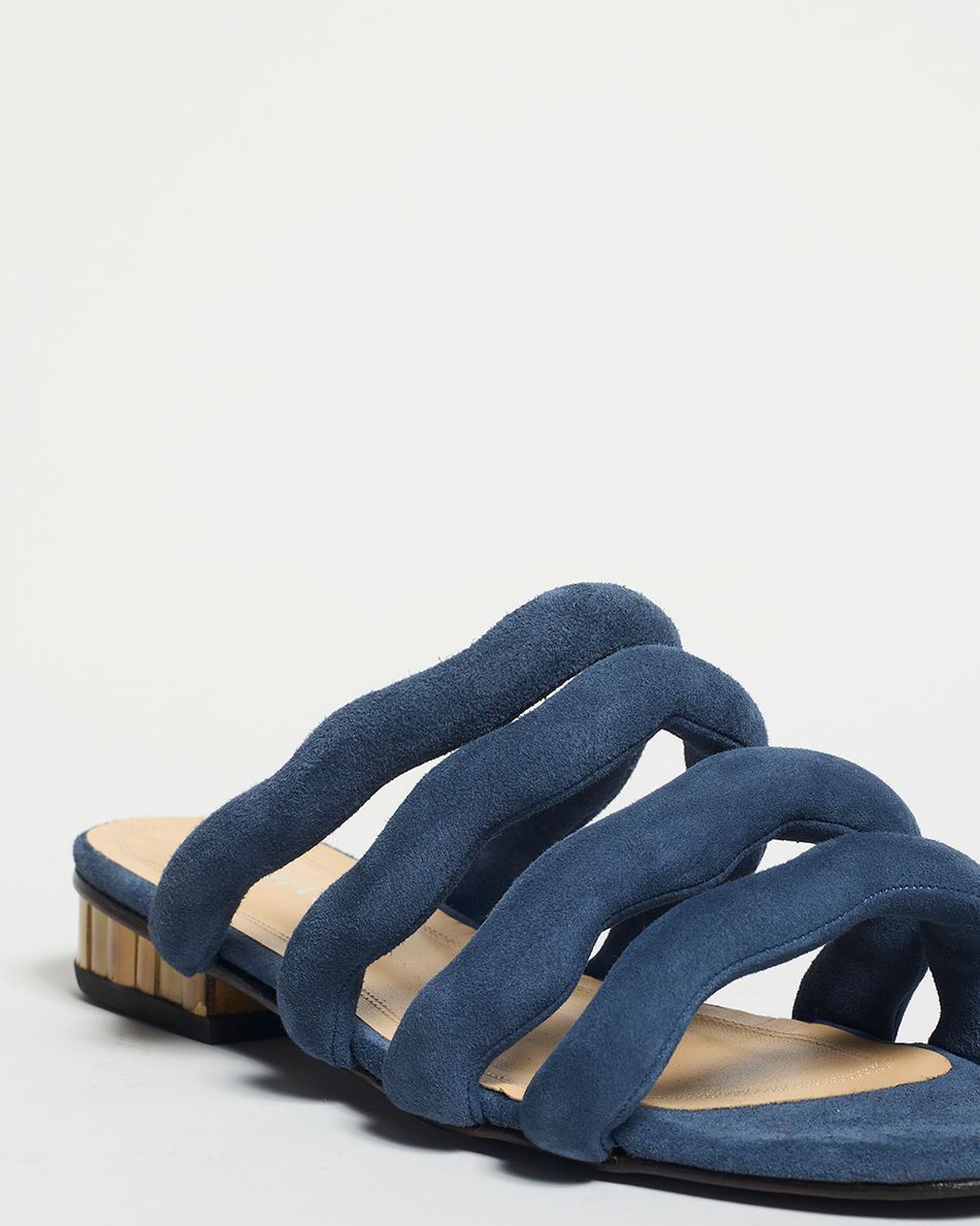 Sandália Rasteira Chloe Camurça Jeans