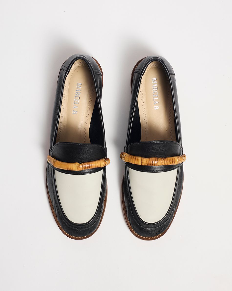 Mocassim Olivia Preto e Branco