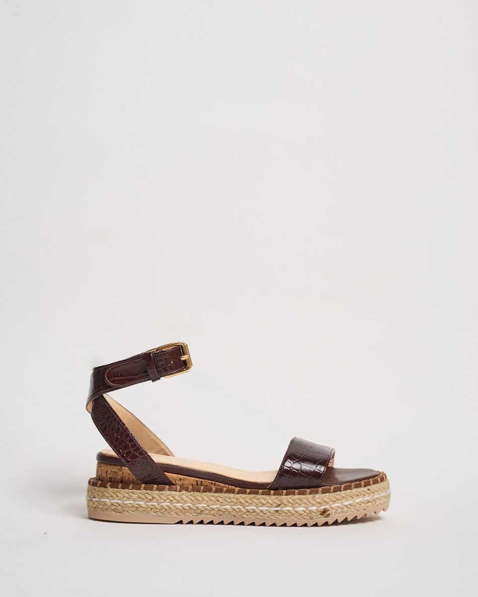 Flatform Bianca Croco Café