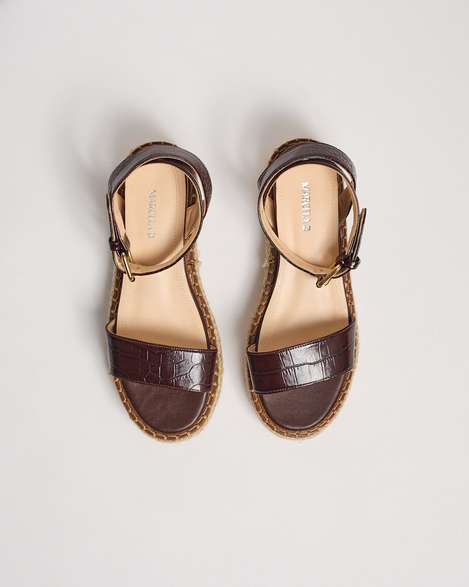 Flatform Bianca Croco Café