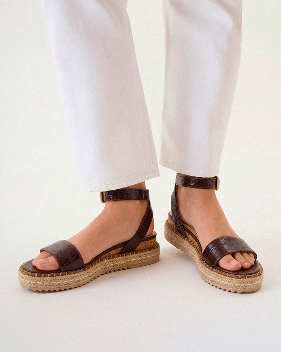 Flatform Bianca Croco Café