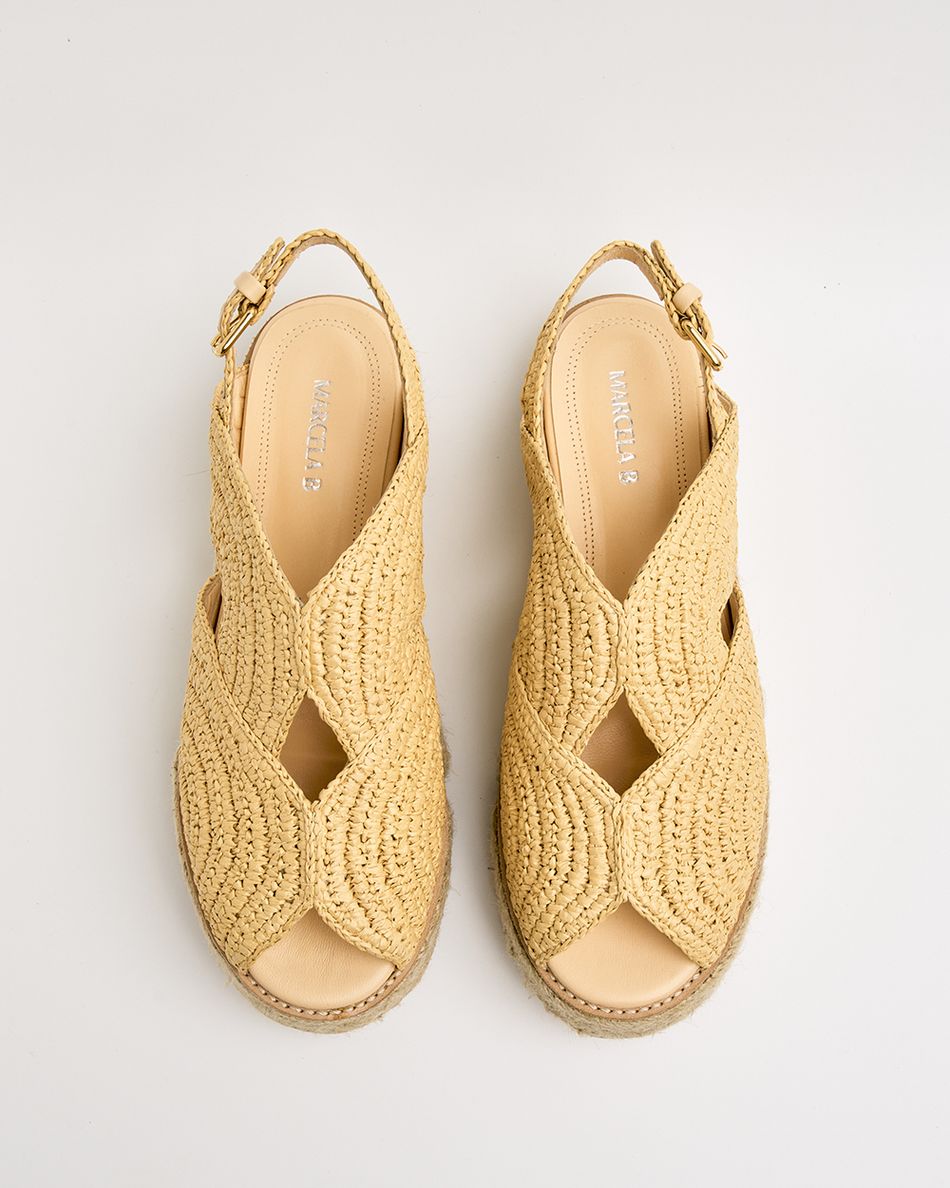 Flatform Luna Crochê Bege