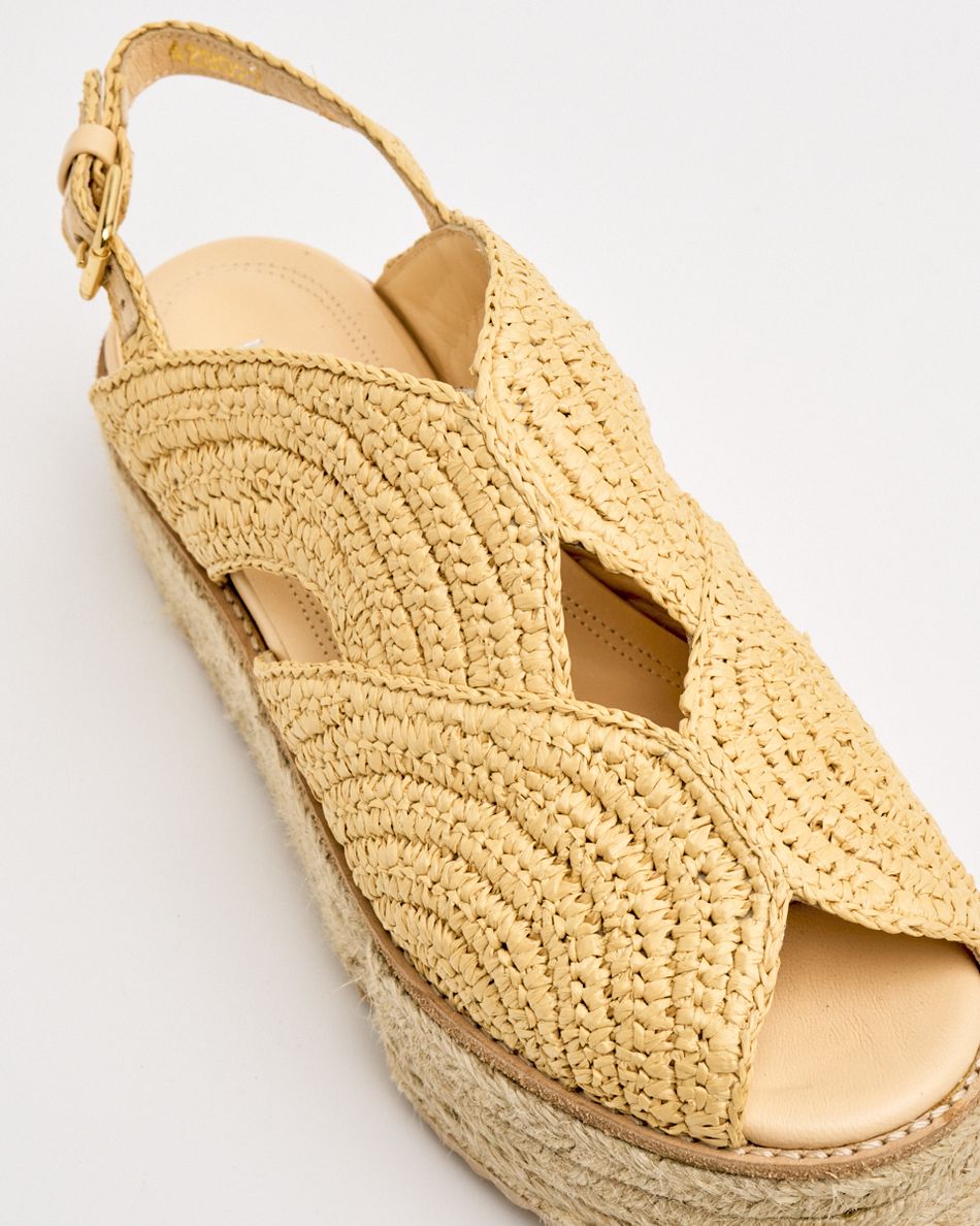 Flatform Luna Crochê Bege